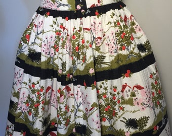 Vintage 50s Novelty Print Skirt M