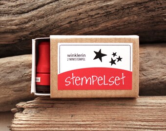 Mini Star Rubber Stamp // Set of 2 Mini Stamps