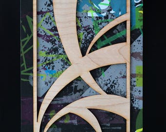 Laser Cut Layered Screen Print 'Swoop' 5"x7"