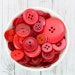 50 Mixed Red Buttons ~ Pack of 50 Buttons