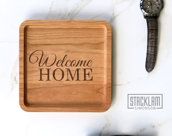 Welcome Home Valet Tray, Realtor Gift, Realtor Closing Gift, New Home Gift, First Home Gift, Newlywed Gift, Housewarming Gift