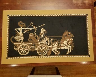 Archers in a Chariot. Large Bali Batik.
