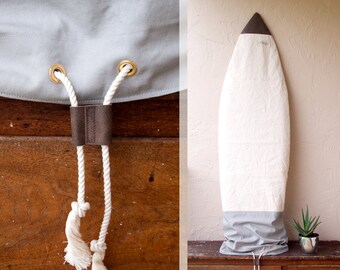 Gray Canvas Surfboard Bag Surf Sock Grey Board Bag by Chapman at Sea