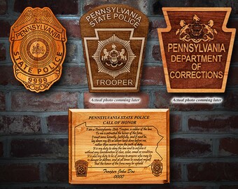 Personalized Pennsylvania State Police Badge Plaque