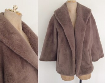 1960's BrownTeddybear Jacket Size Large XL by Maeberry Vintage