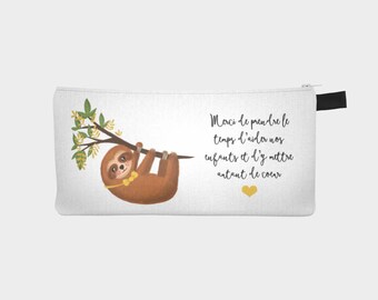 Pencil case / makeup case "Mr. sloth"