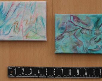 Swirls on Blue - abstract painting