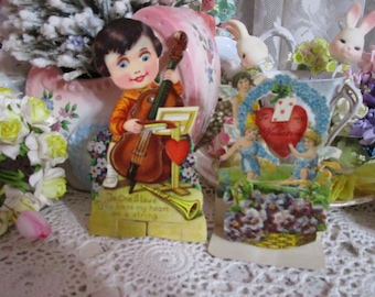 Vintage Childrens Valentine Day Cards Lot-Ephemera-Mixed Media-Paper-Crafts-Scrap Booking-Victorian-1930's