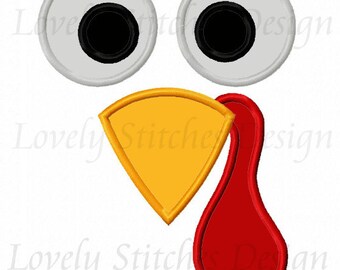 Thanksgiving Turkey Face Applique Machine Embroidery Design NO:0571