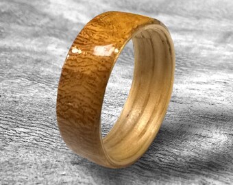 Newly Wood, Unique wedding ring, Bentwood ring, reclaimed wood, wood wedding band