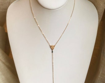Diamond Shield Y Necklace