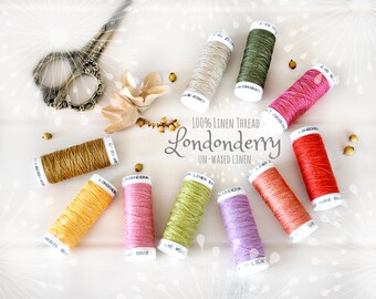 Linen Embroidery Thread - Non waxed Linen Thread - 100% Linen 50/3 - Londonderry Thread - Smooth Linen Thread - Londonderry Linen Thread