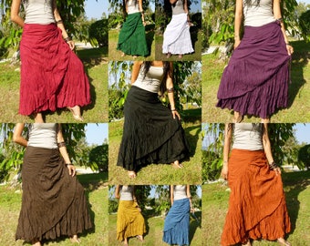Gypsy Wrap Skirt Flamenco Skirt Women Gypsy Skirt Tribal Skirt Bohemian Wrap Skirt Hippie Skirt Bohemian Skirt Festival Free Shipping * SS