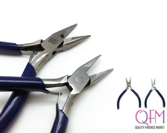 Chain nose pliers Professionally Prepped for Jewelry Making and Beading Sizes: 3.1x4.3inches, 3.5x5.1inches- Dixet - Made in Germany - 1pc