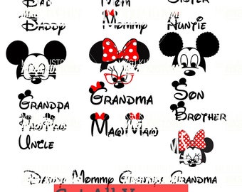 7 Minnie Mickey Heads/Disney Svg/ Mickey Mouse svg/ Minnie Mouse svg/Disney Family Svg/Disney Mickey Mouse Svg/ mickey Minnie silhouette svg