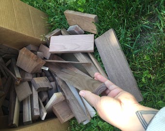 Walnut Wood Scrap Pieces - 18lbs 18 Pounds Scraps Cutoffs Planed Lumber Wood Supplies