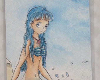 Blue Mermaid Cocoa/ACEO