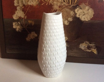 Vintage art op allemand blanc porcelaine vase coeur décor par Arzberg Schumann Bavaria