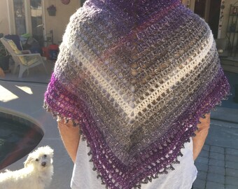 Crochet triangle scarf