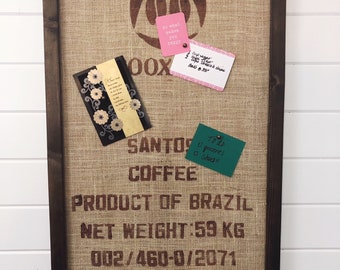 Burlap (Coffee Sack) Bulletin Board