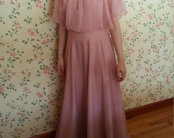 70's Vintage Peach Dress