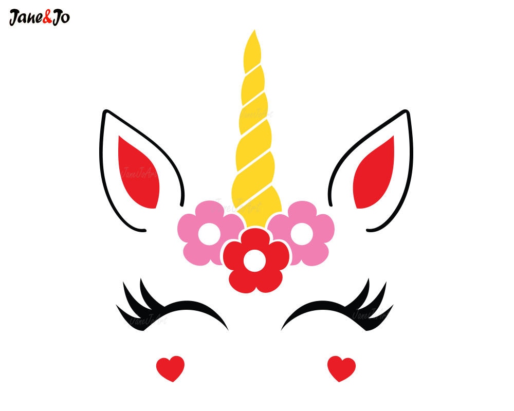 Licorne Face SVG tête de licorne mignon de svg Clipart