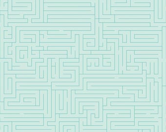 Fun & Games Maze Aqua by Lori Whitlock for Riley Blake, 1/2 yard