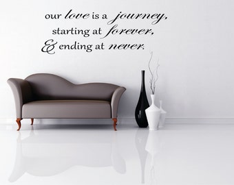Our Love is a Journey Quote Vinyl Wall Art, home decor,