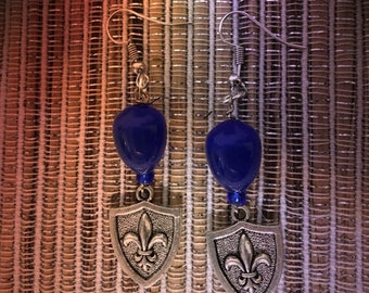 Fluer de Les Blue Cats Eye Earrings