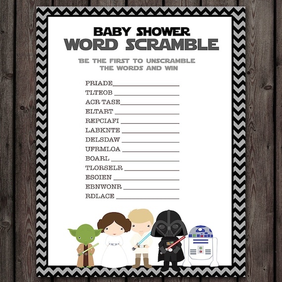 starwars baby shower word scramble game star wars baby shower