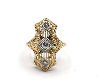Vintage Filigree Diamond Dinner Ring