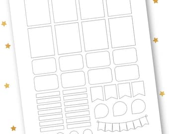 Mixed Template // Printable Template // Vertical Erin Condren Life Planner Stickers
