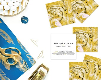 Gold Marble Calling Cards | Business Cards | Blogger Cards | Set (50)