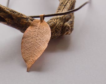 Copper leaf necklace (20)