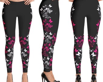 Butterfly leggings, butterfly print, yoga leggings, workout leggings