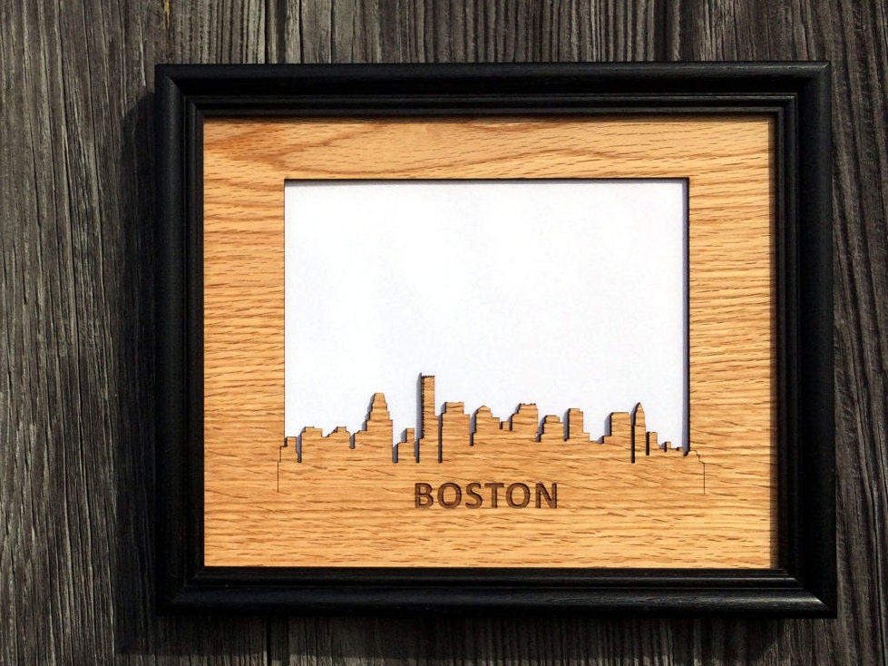 8x10 Boston Picture Frame Boston Skyline Decor Gift for