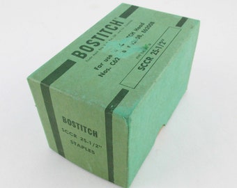 Vintage Staples - 'Bostitch' - NIB - SCCR 25-1/2" Staples - For Use With Bostitch Head No. E6200B and More - Working - Full Box of Staples