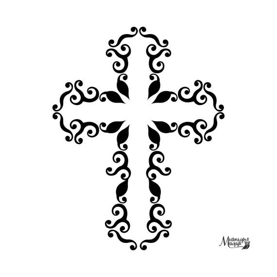 Download Swirl Cross SVG PNG Cricut and Silhouette Cut File Cuttable