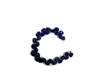 Natural Faceted 20 Piece Blue Sapphire Onion Shape Beads 6-8mm Gemstone Beads