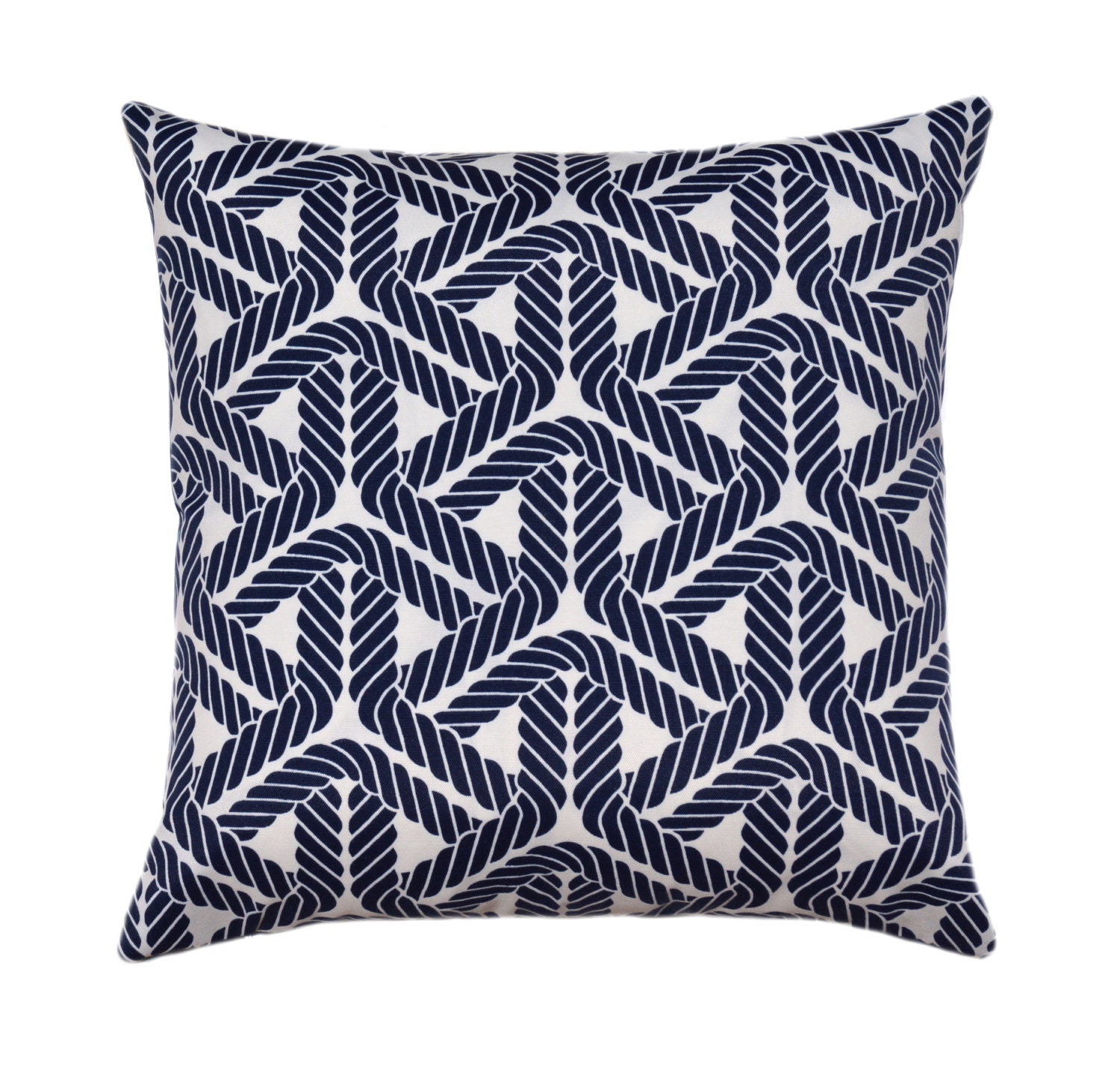Navy Blue and White Outdoor Pillow Cover // Sailing Theme