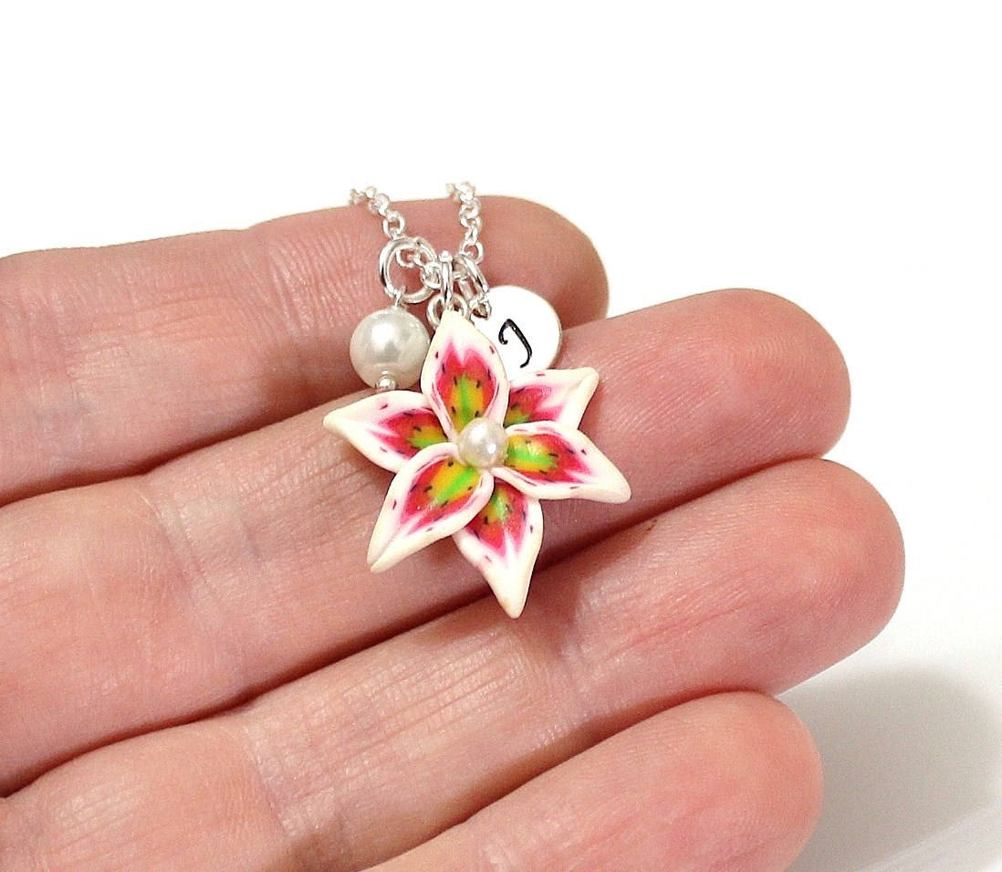 Arena Lily Necklace Cristmas Gift Lily Jewelry Pendant