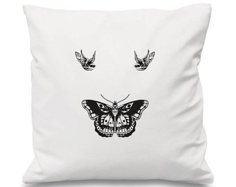 Harry Styles Tattoo Cushion, Harry Styles Cushion, One Direction Cushion, 1D Cushion, Bird Cushion, Boyfriend Cushion, Buttferfly Cushion