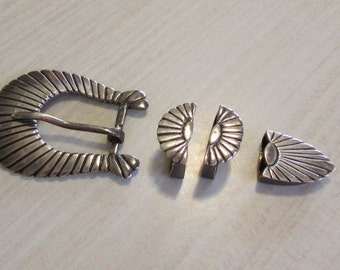 Sterling Silver Ranger Buckle Set