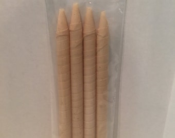 4 Large 100 % Beeswax Ear Candles