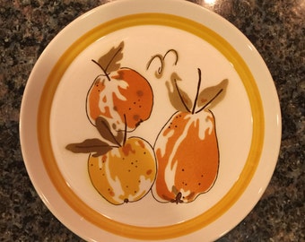 Vintage 1970s Mikasa Duplex High Summer by Ben Seibel Plate Oven to Table Dinnerware Fruit Plate
