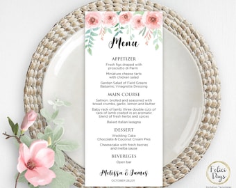 rustic wedding menu template diy wedding menu template