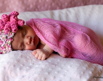 BABY Hat Crochet PATTERN Headband with Curly-Q Flower