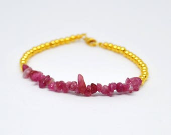 Bracelet, tourmaline, pink, made in Italy, gemstones, 925 sterling silver