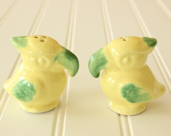 Vintage Ceramic Tropical Toucan Birds Salt and Pepper Shakers Set