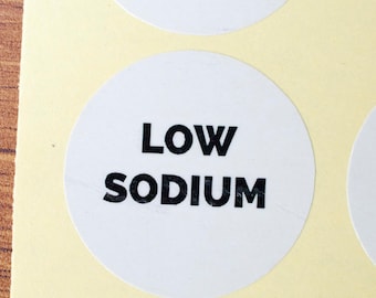 34mm low sodium sticker white paper black ink 90pcs